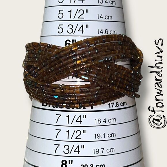 Bundle Sale 3 for $15 | Hand Crafted Natural Tone Seed Bead Cuff Bracelet - Picture 4 of 6